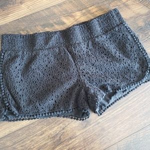 Black lace shorts